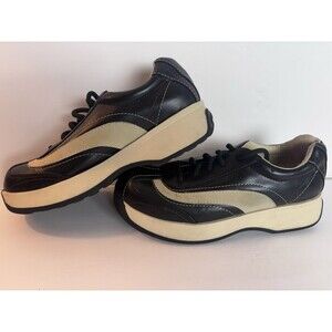 90s Vintage L.E.I. Black Chunky Grunge Oxford Tennis Shoes Women's 9 Ladies